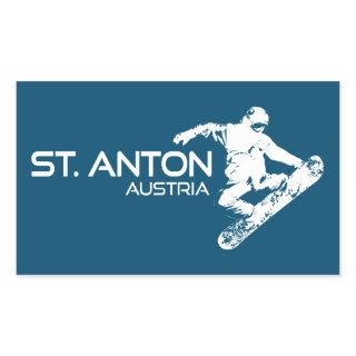 St. Anton Austria Snowboarder Rectangular Sticker
