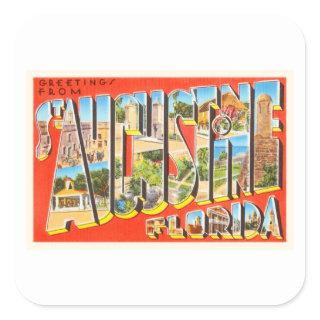 St Augustine Florida FL Vintage Travel Souvenir Square Sticker