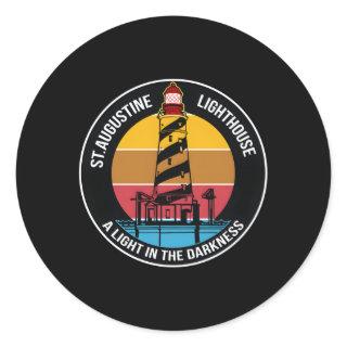 St Augustine Lighthouse A Light In The Darkness Fl Classic Round Sticker