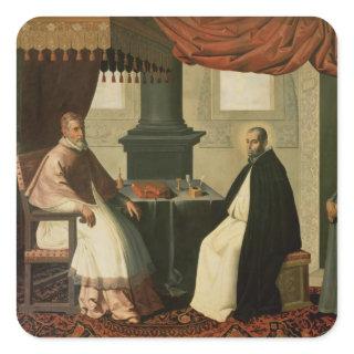 St. Bruno  and Pope Urban II  1630-35 Square Sticker