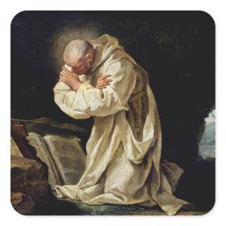 St. Bruno  Praying in the Desert, 1763 Square Sticker
