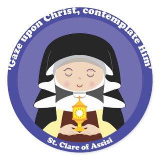 St. Clare of Assisi Classic Round Sticker