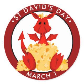 St. David’s Day Classic Round Sticker