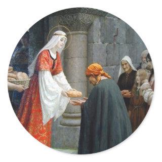 St. Elizabeth of Hungary Feeds the Poor Classic Round Sticker