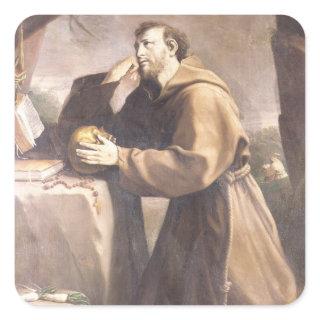 St. Francis of Assisi at Prayer Square Sticker