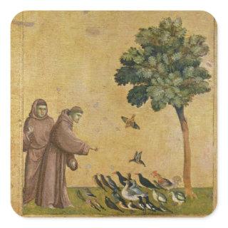 St. Francis of Assisi preaching to the birds Square Sticker
