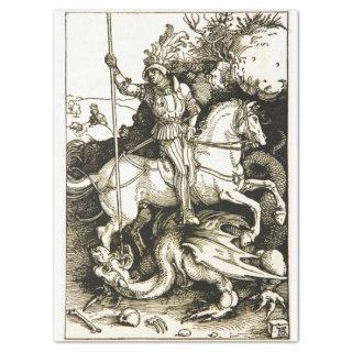 ST. GEORGE AND DRAGON , Black White Tissue Paper