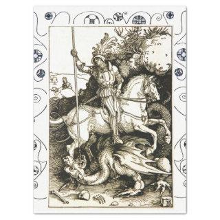 ST. GEORGE AND DRAGON , Black White Tissue Paper