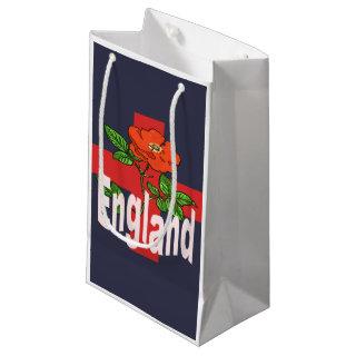 St George Cross With Tudor Rose and England Text Small Gift Bag