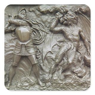 St. George Fighting the Dragon Square Sticker