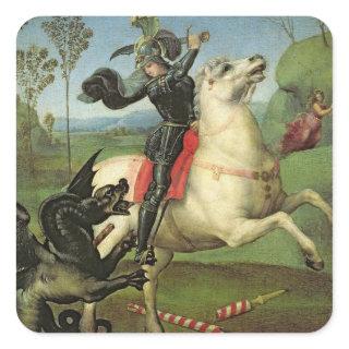 St. George Struggling with the Dragon Square Sticker