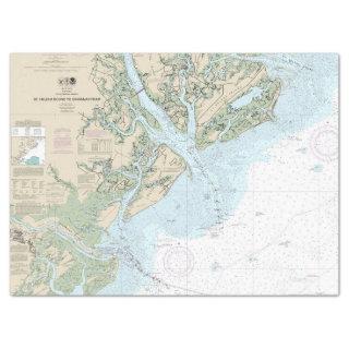 St Helena Sound to Savannah River Nautical Chart Tissue Paper