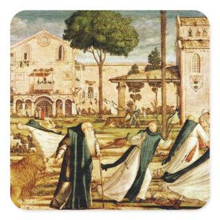 St. Jerome and Lion in the Monastery, 1501-09 Square Sticker