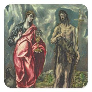 St John the Evangelist and St. John the Baptist Square Sticker