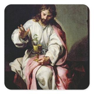 St. John the Evangelist and the Poisoned Cup Square Sticker