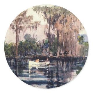 St. John's River, Florida by Winslow Homer Classic Round Sticker
