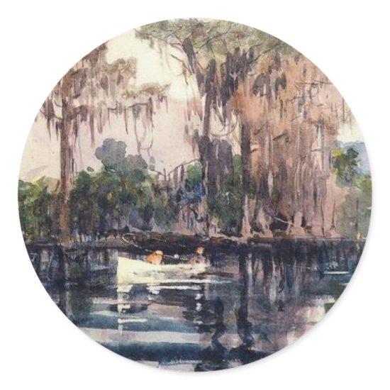 St. John's River, Florida by Winslow Homer Classic Round Sticker
