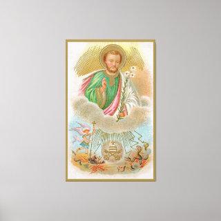 St. Joseph from a ‘Pilgrimage Card’ (B 01) Canvas Print