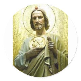 St. Jude with Halo, Gift for Catholics, Christians Classic Round Sticker