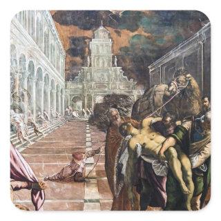 St Mark's Body Brought to Venice by Jacopo Tintore Square Sticker