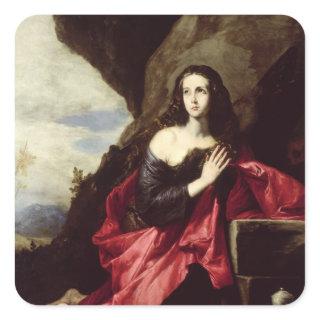 St. Mary Magdalene or St. Thais in the Desert Square Sticker