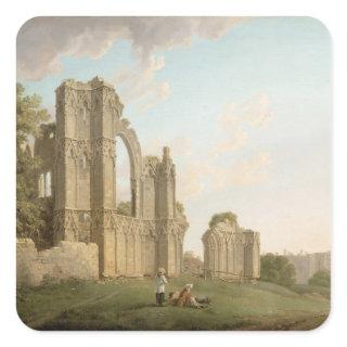 St Mary's Abbey, York, c.1778 (oil on canvas) Square Sticker