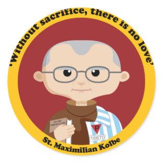 St. Maximilian Kolbe Classic Round Sticker
