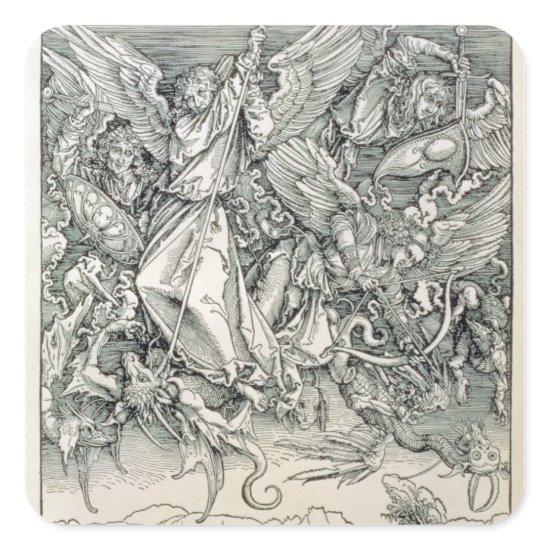 St. Michael Battling with the Dragon Square Sticker