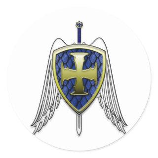St Michael - Dragon Scale Shield Classic Round Sticker