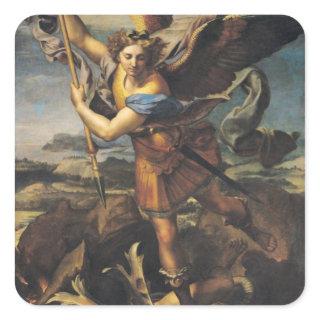 St. Michael Overwhelming the Demon, 1518 Square Sticker