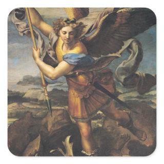 St. Michael Overwhelming the Demon, 1518 Square Sticker