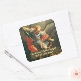 St. Michael the Archangel Catholic Prayer Square Sticker
