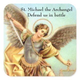 St. Michael the Archangel Sword Armour Square Sticker