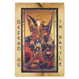 St. Michael Vanquishing Devil as Medieval Knight  Tissue Paper