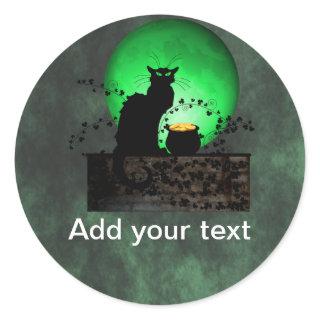 St. Patrick's Chat Noir Classic Round Sticker