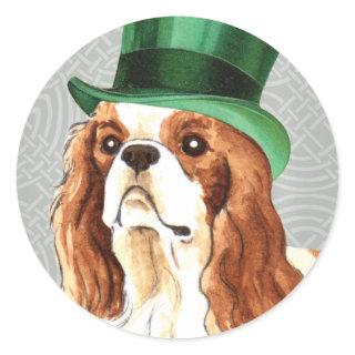St. Patrick's Day Cavalier Classic Round Sticker