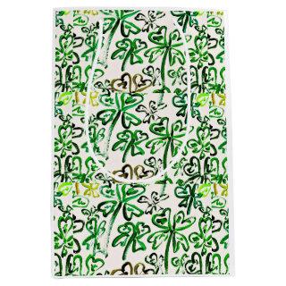 St Patrick's Day Green Clover Field Gift Bad Medium Gift Bag