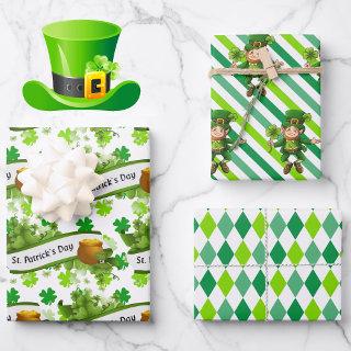 St. Patrick's Day Green Shamrocks Leprechaun Fun 3  Sheets