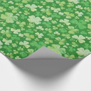 St Patricks Day Green Watercolour Shamrock Pattern