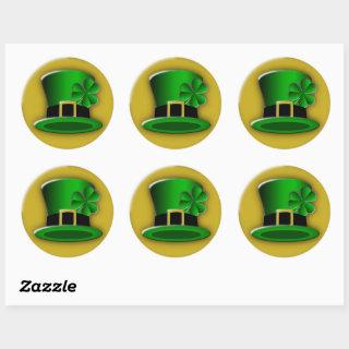 St Patricks Day Hat Round Stickers