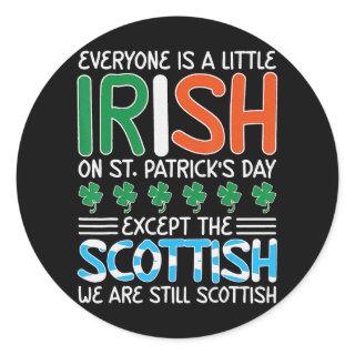 St Patrick's Day Irish Flag Scottish Shamrock Joke Classic Round Sticker