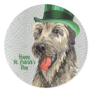 St. Patrick's Day Irish Wolfhound Classic Round St Classic Round Sticker