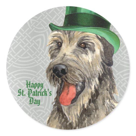 St. Patrick's Day Irish Wolfhound Classic Round St Classic Round Sticker