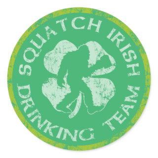 St Patrick's Day Squatch Irish Drinking Team Classic Round Sticker