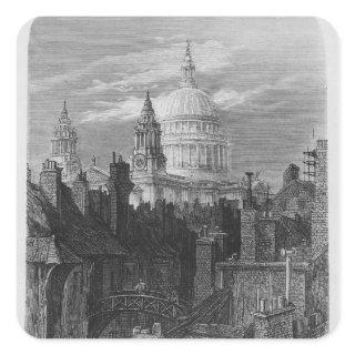 St. Paul's Cathedral and the slums Square Sticker