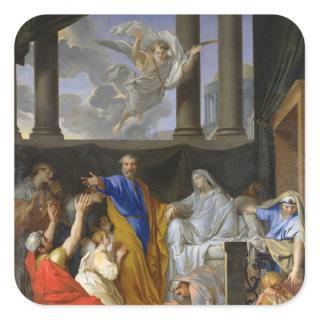 St. Peter Resurrecting the Widow Tabitha, 1652 Square Sticker