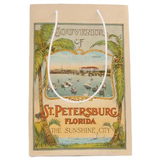 St Petersburg Florida The Sunshine City vintage Medium Gift Bag