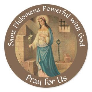 St. Philomena Palm Lilies FEAST AUGUST 10 Classic Round Sticker