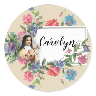 St. Therese of Lisieux Personalized Classic Round Sticker