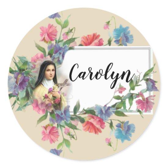 St. Therese of Lisieux Personalized Classic Round Sticker
